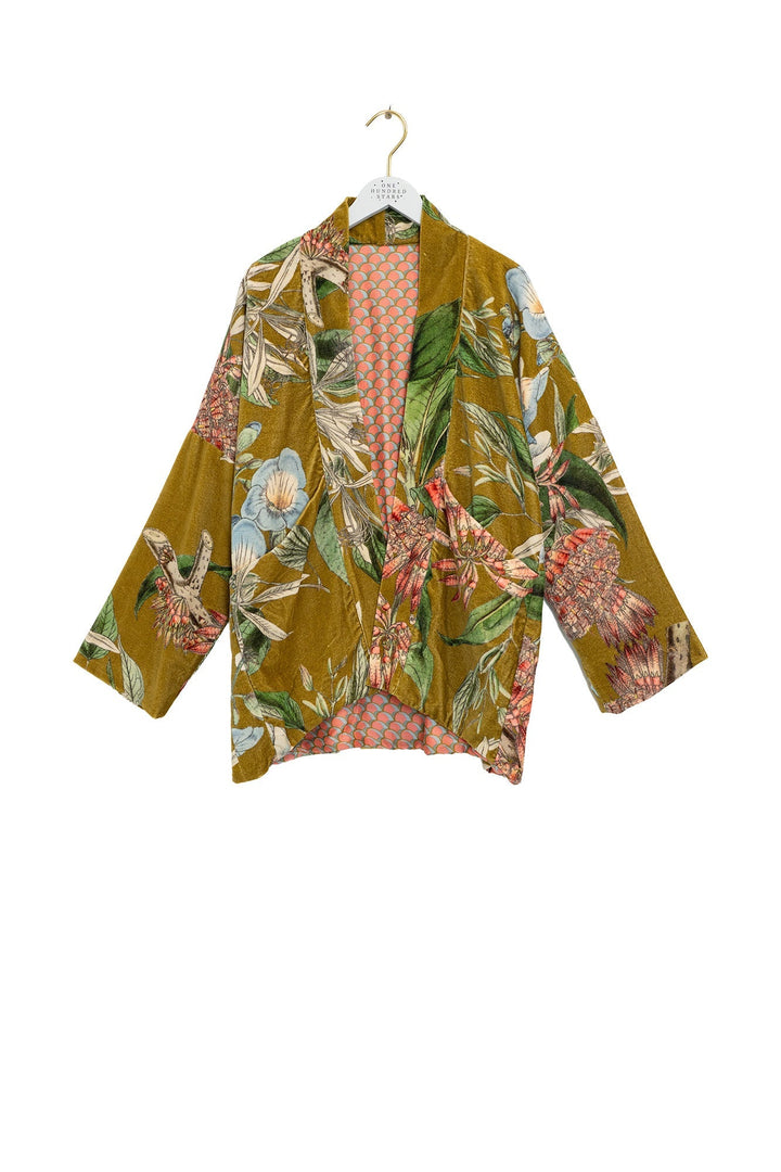 Rhodoleia Gold Velvet Pocket Jacket