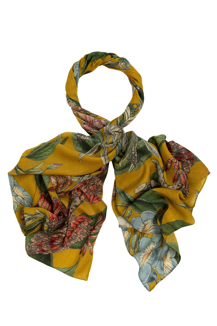 Rhodoleia Gold Wool Scarf