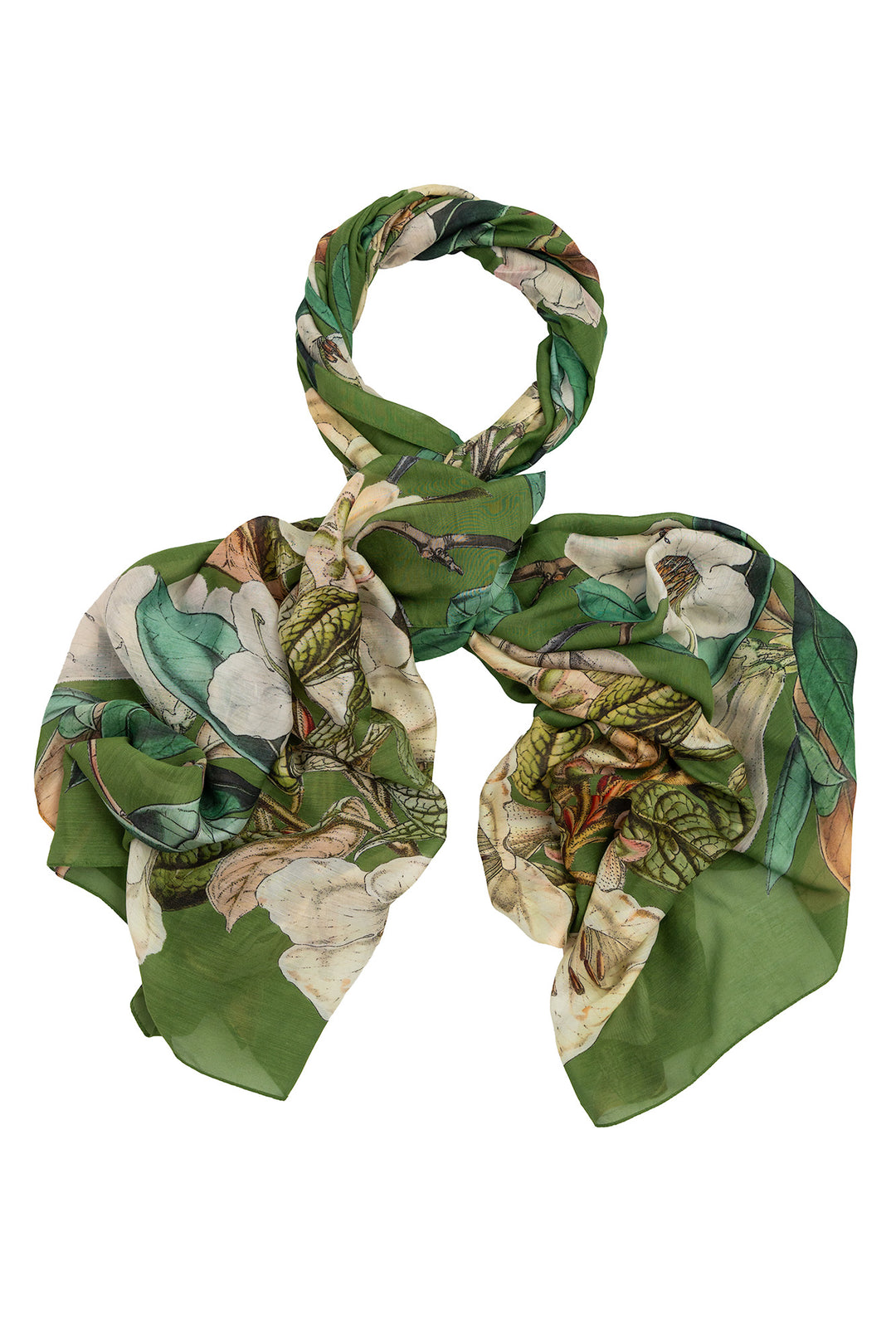 Rhodoleia Green Scarf