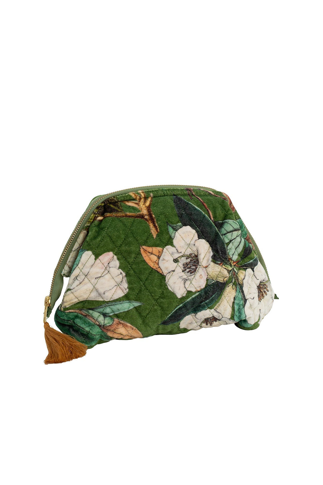 Rhodoleia Green Velvet Pouch