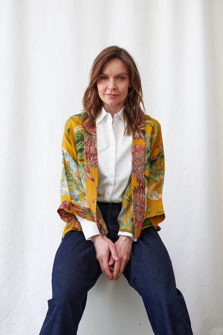 Rhodoleia Gold Wool Kimono
