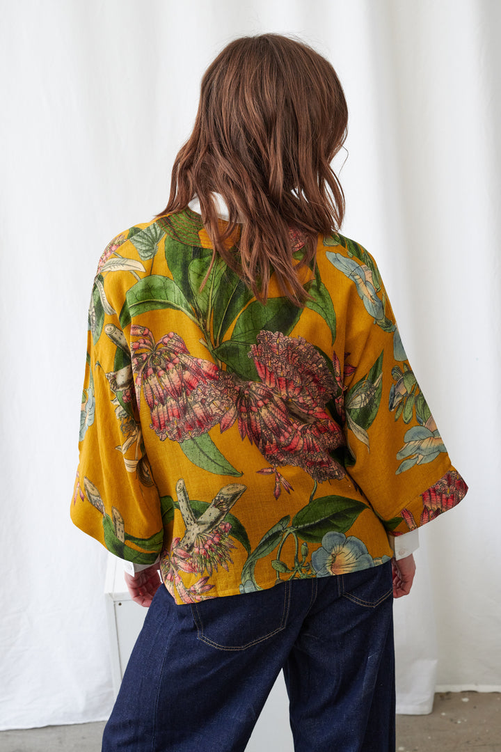 Rhodoleia Gold Wool Kimono