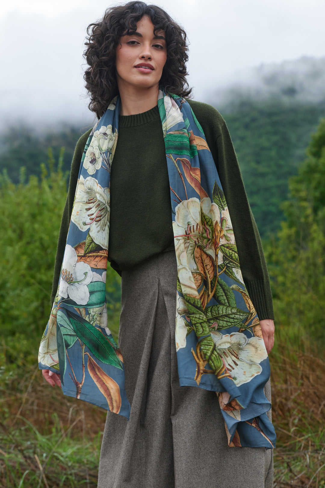 Rhodoleia Blue Scarf