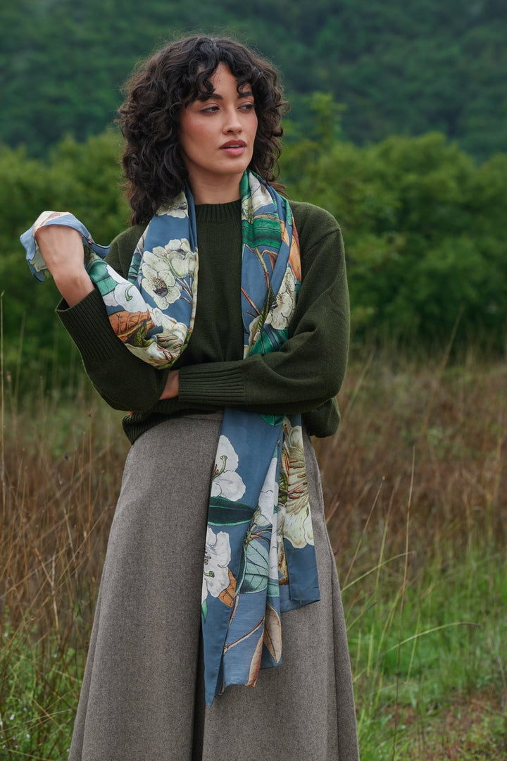 Rhodoleia Blue Scarf