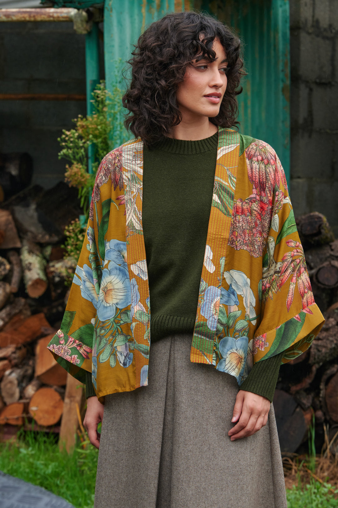 Rhodoleia Gold Kimono