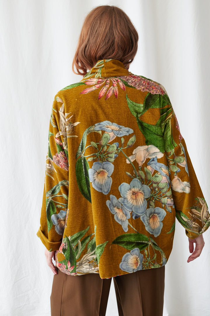 Rhodoleia Gold Velvet Pocket Jacket