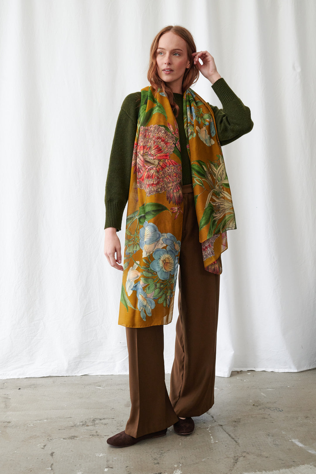 Rhodoleia Gold Scarf