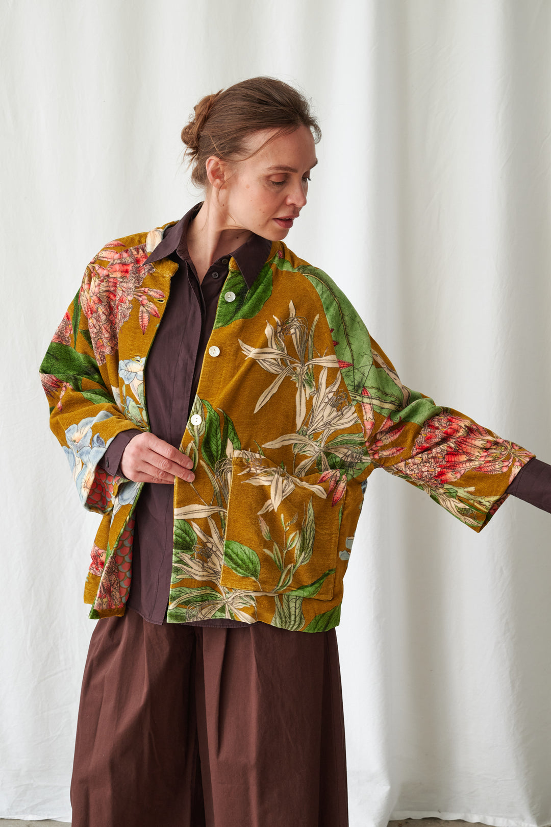 Rhodoleia Gold Velvet Jacket