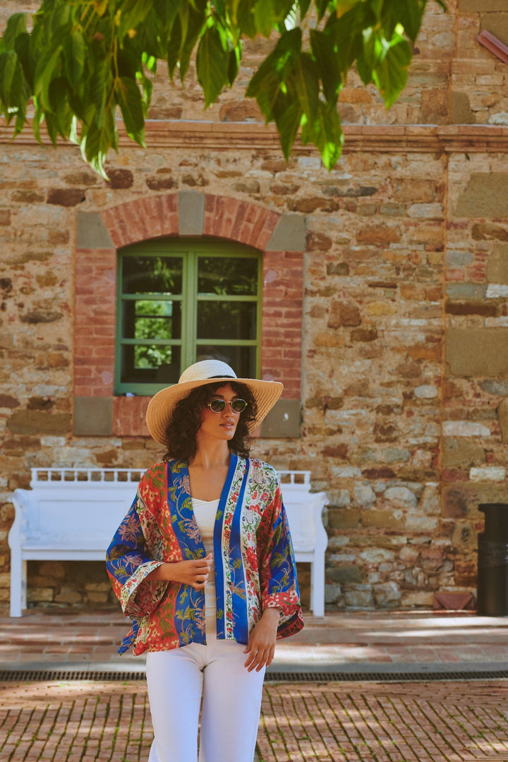 Ribbons Cobalt Kimono - One Hundred Stars