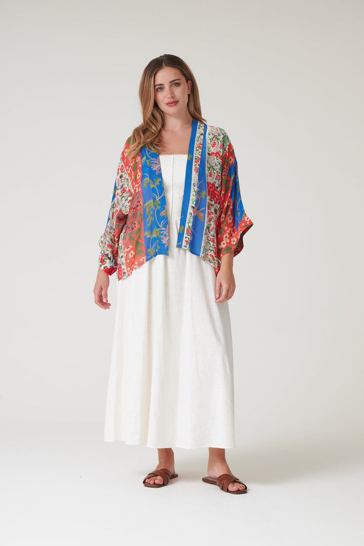 Ribbons Cobalt Kimono - One Hundred Stars