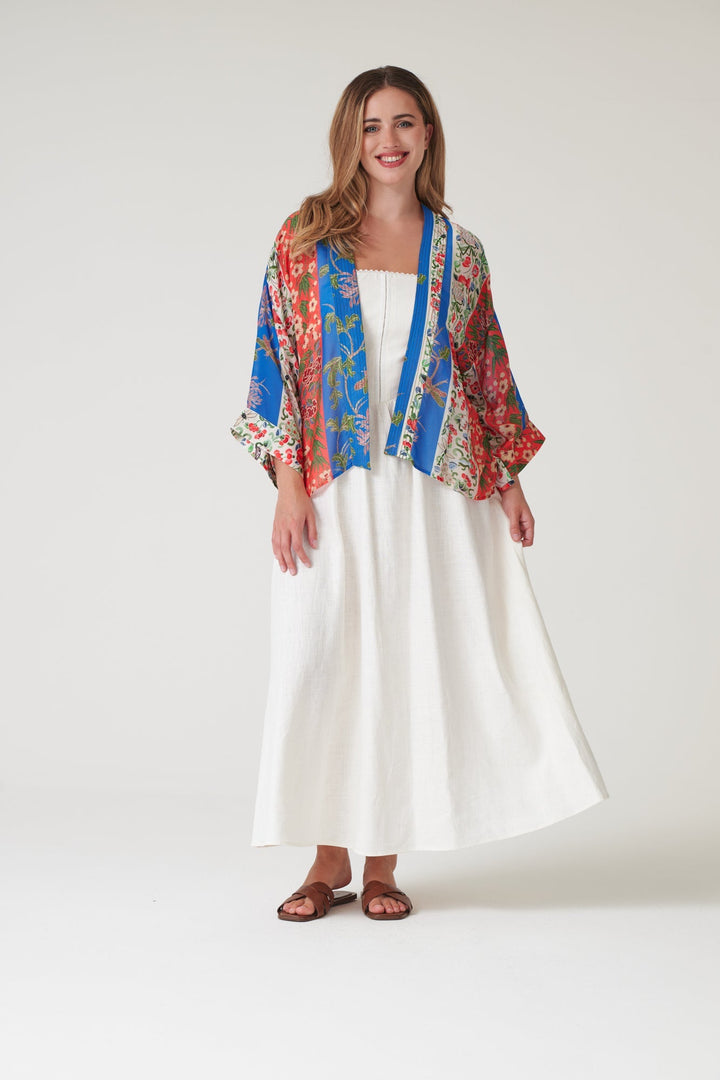 Ribbons Cobalt Kimono - One Hundred Stars