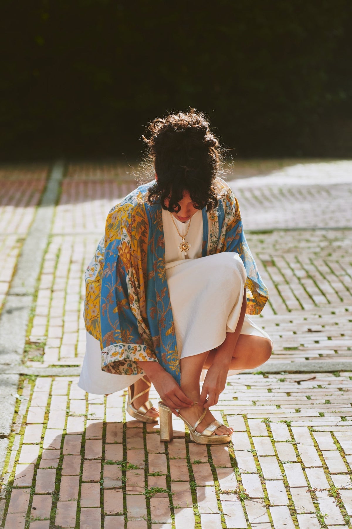 gold standard multicolored kimono dress Gold Standard Multicolored Kimono Dress - S Size - Women's Dresses