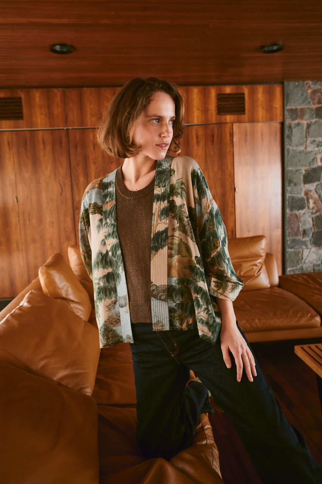 Rivers and Trees Natural Kimono