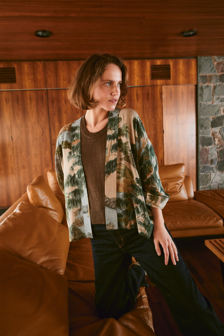 Rivers and Trees Natural Kimono