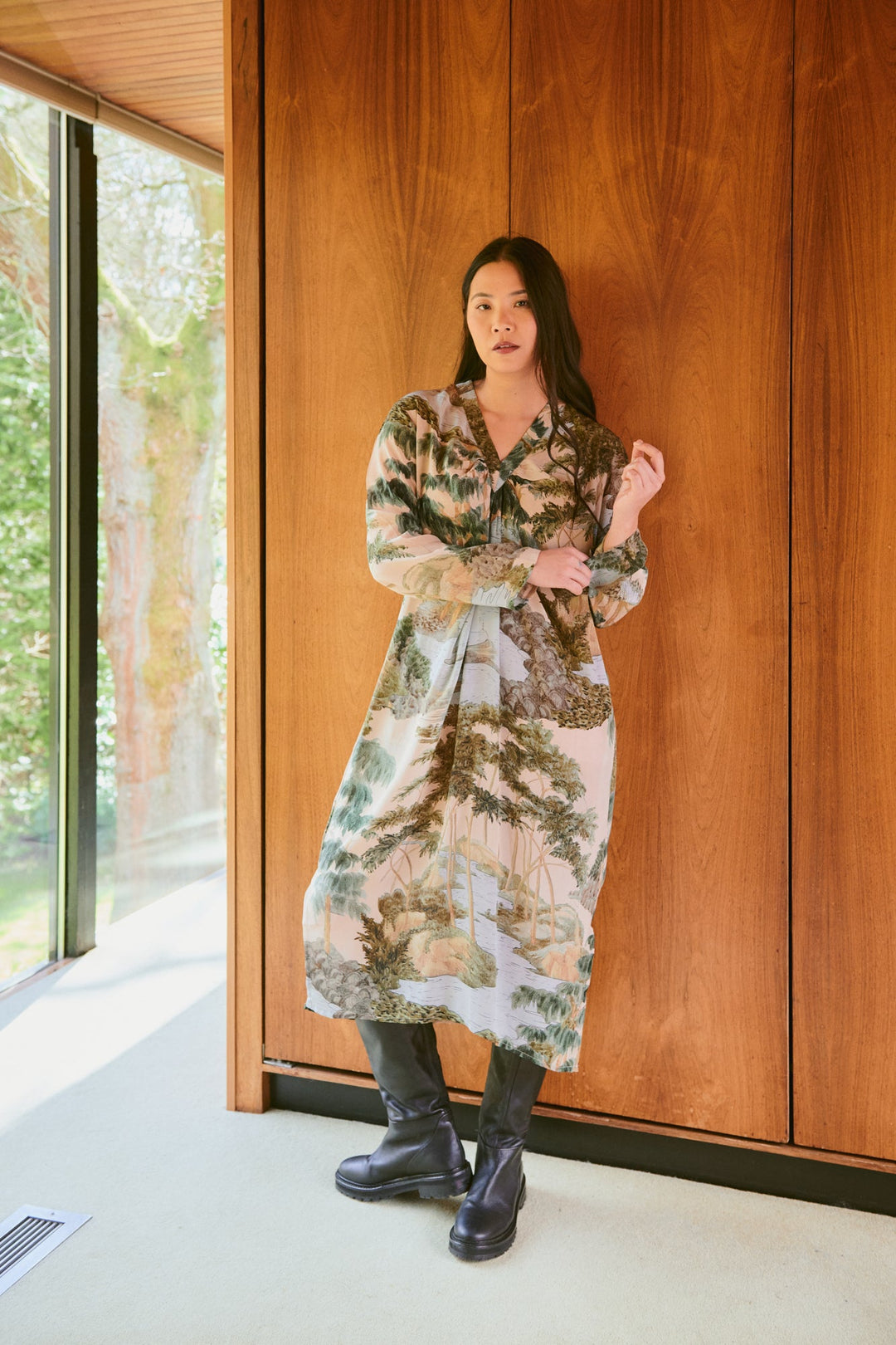 Rivers and Trees Natural Midi Dress