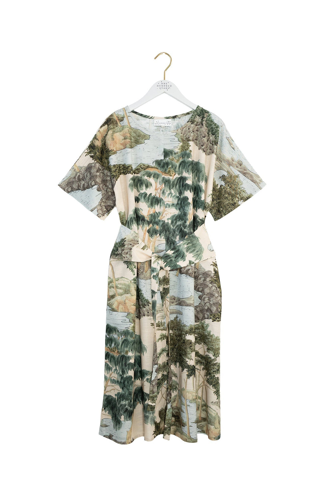 Rivers and Trees Natural Obi Dress - One Hundred Stars