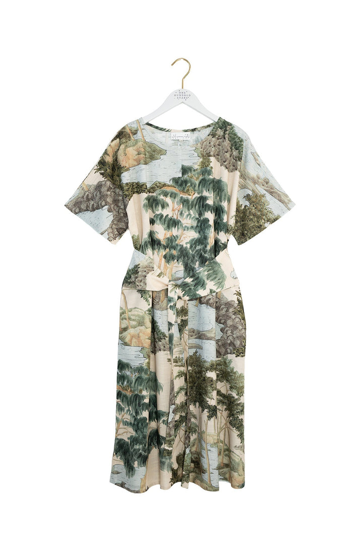Rivers and Trees Natural Obi Dress - One Hundred Stars