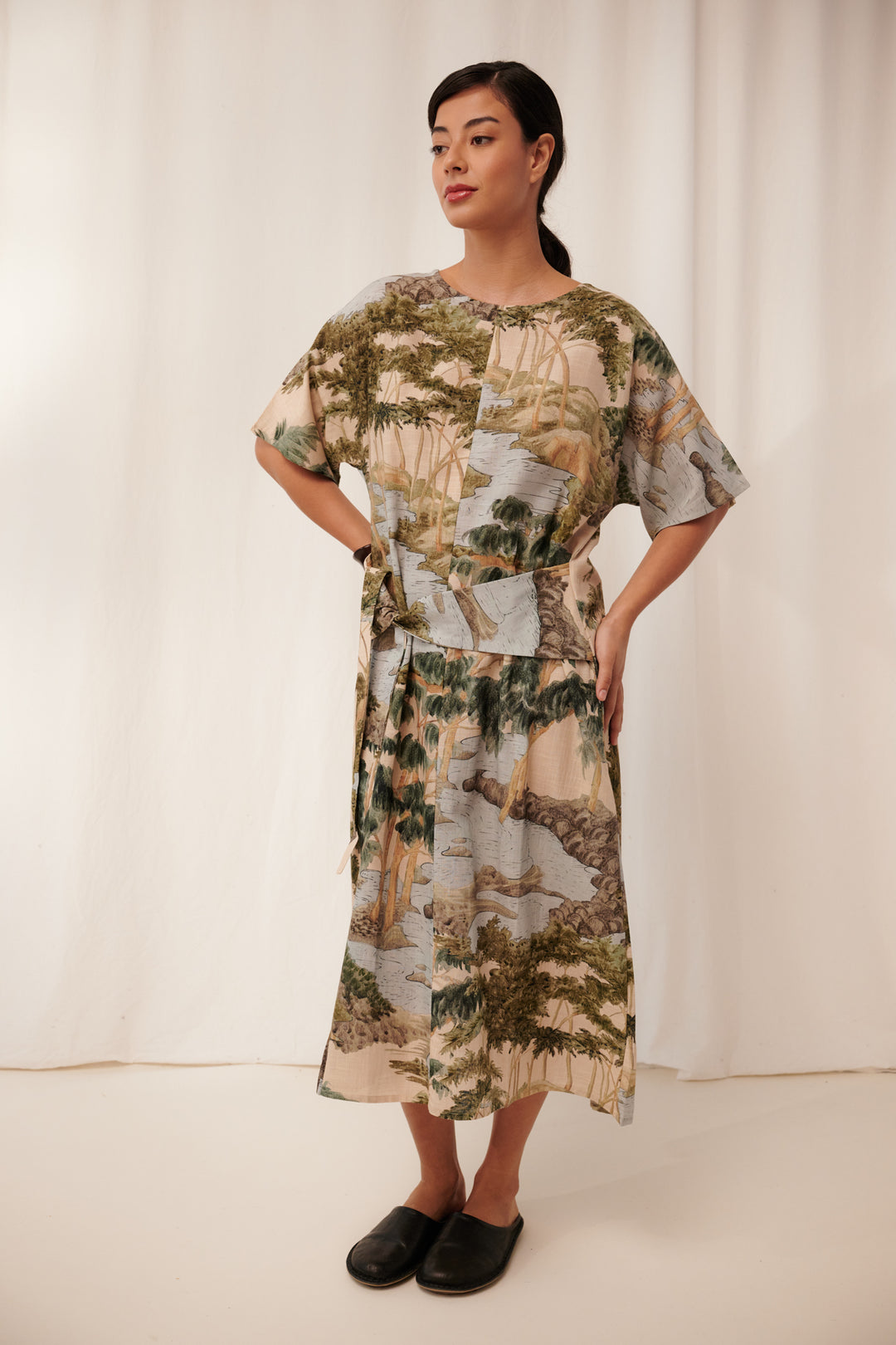 Rivers and Trees Natural Obi Dress