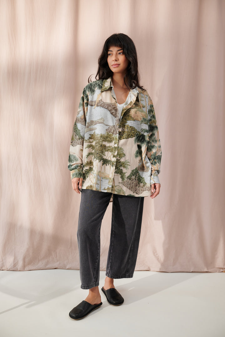 Rivers and Trees Natural Oversized Shirt