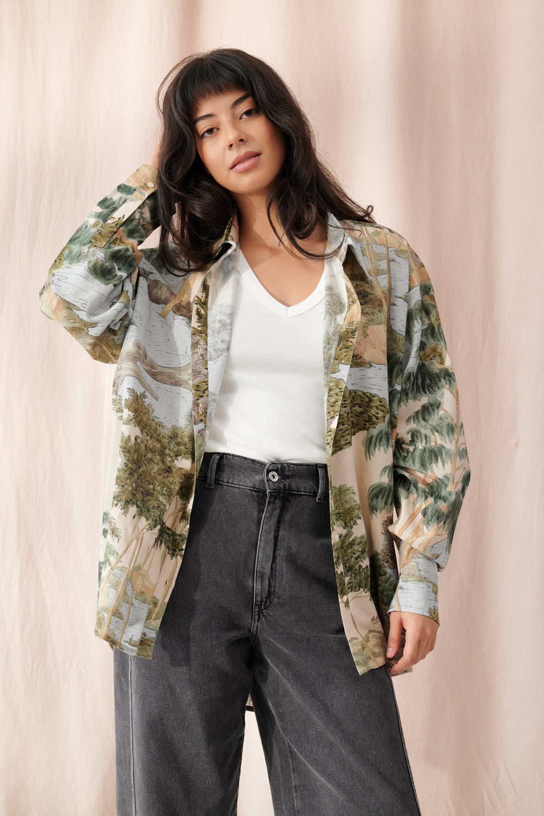 Rivers and Trees Natural Oversized Shirt