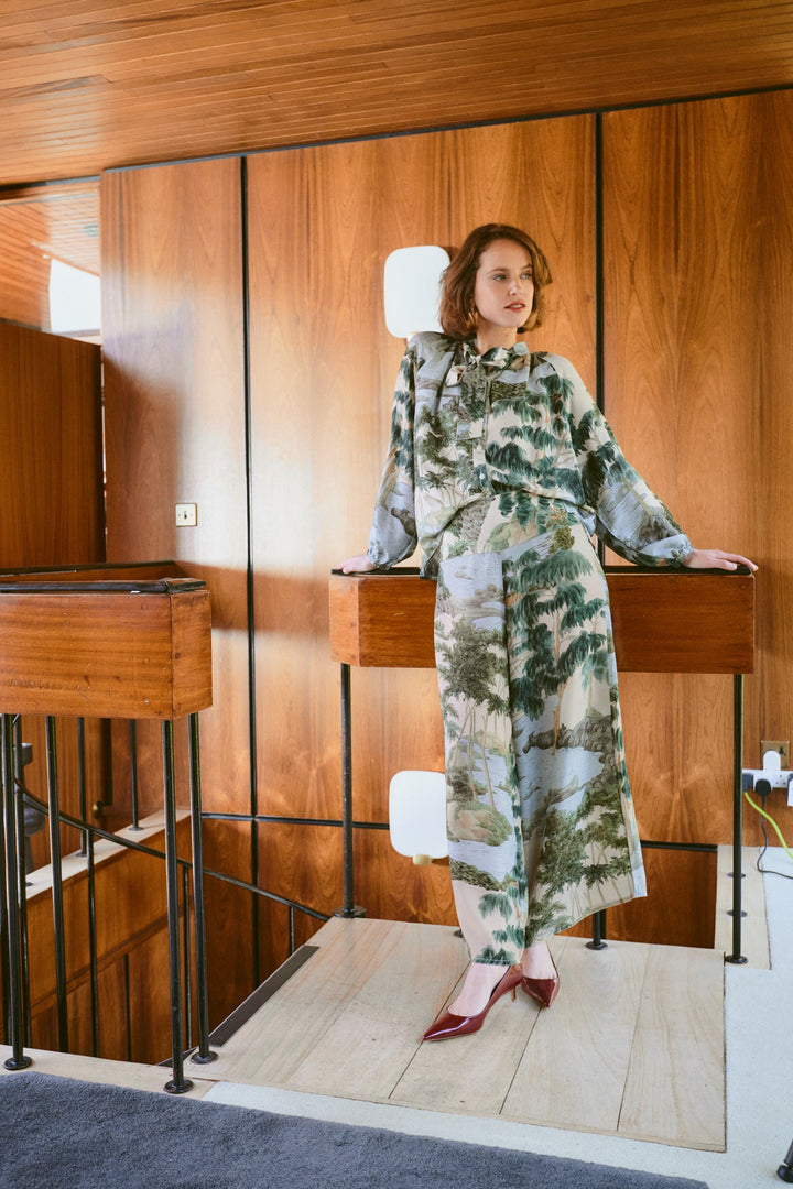 Rivers and Trees Natural Crepe Palazzo Pants
