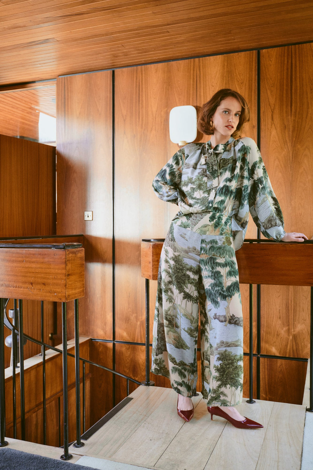 Rivers and Trees Natural Crepe Palazzo Pants