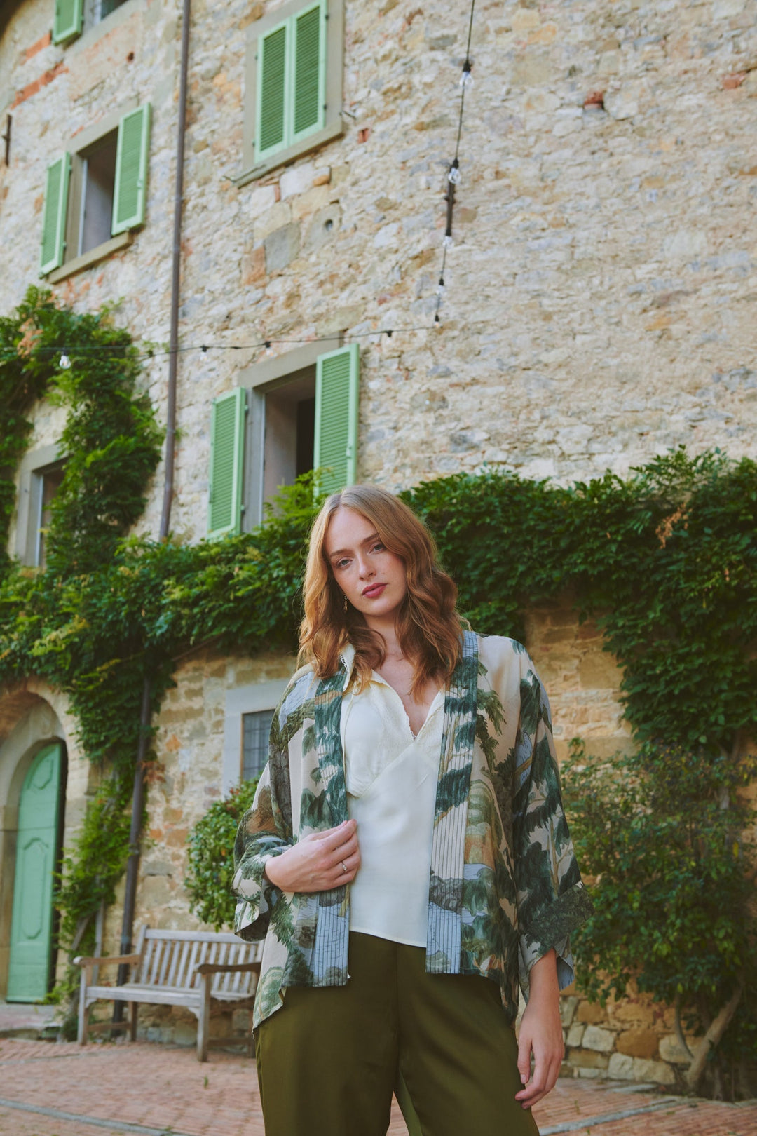 Rivers and Trees Natural Kimono