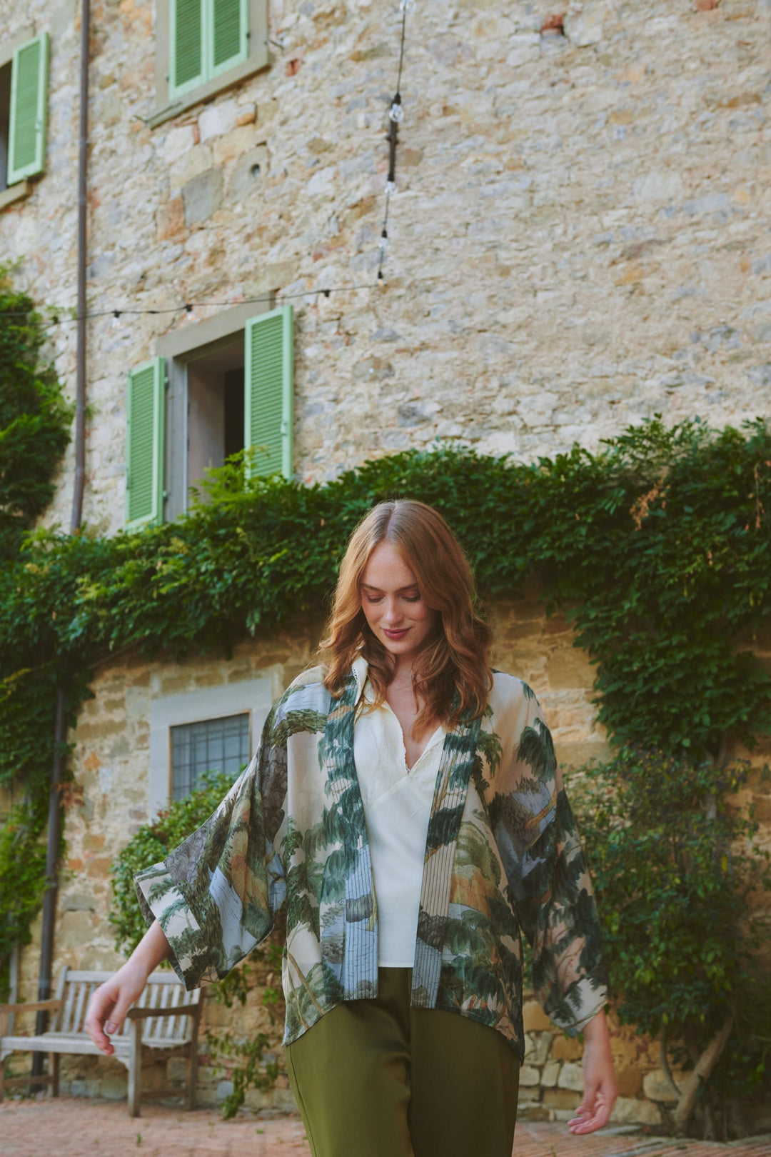 Rivers and Trees Natural Kimono