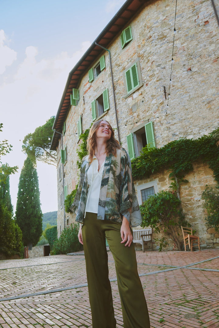 Rivers and Trees Natural Kimono