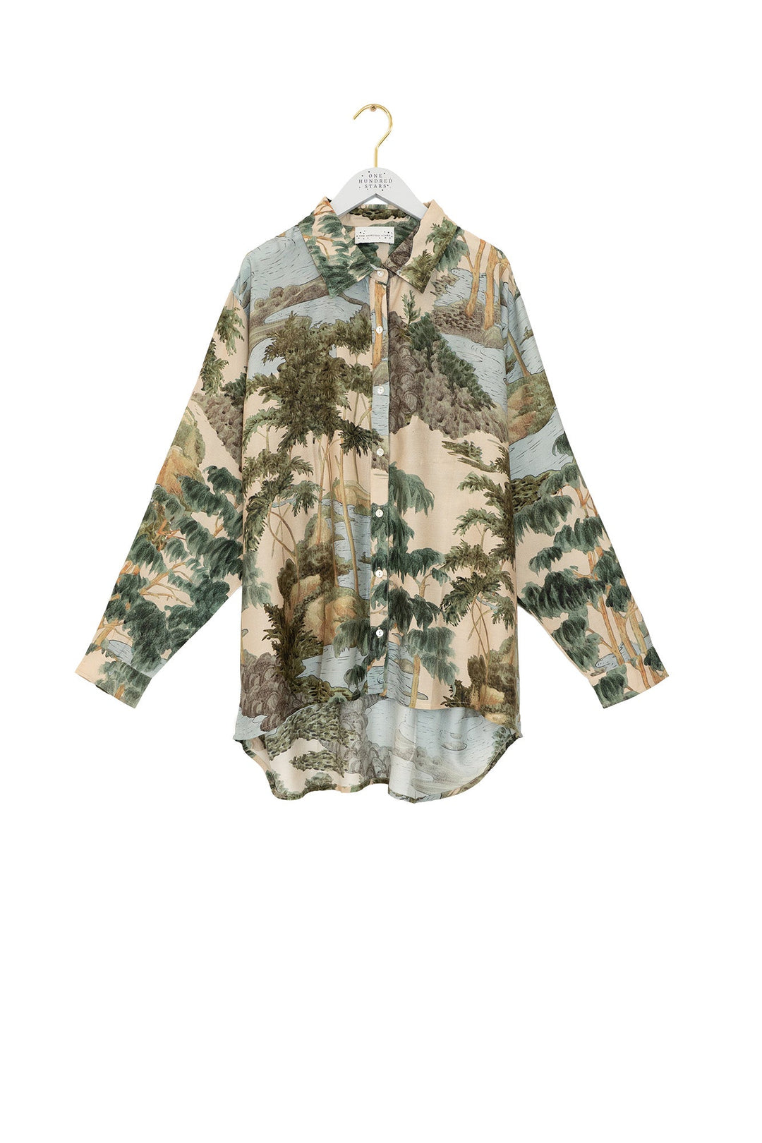 Rivers and Trees Natural Oversized Shirt