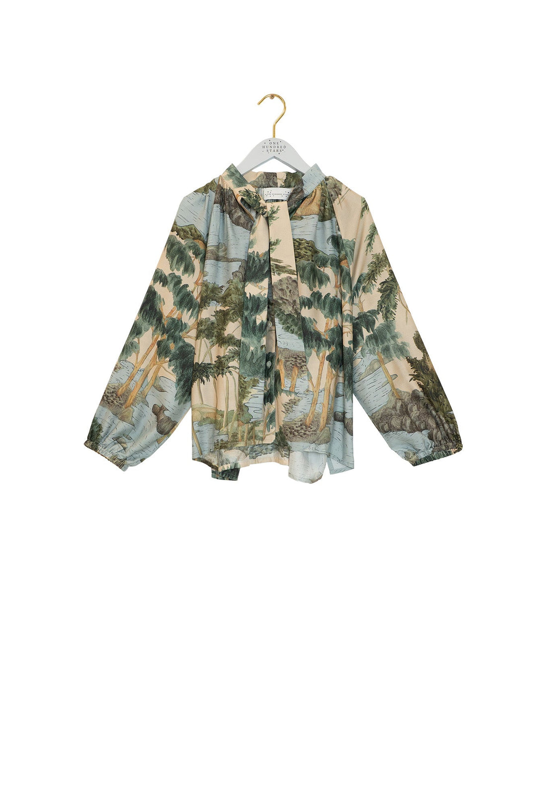 Rivers and Trees Natural PussyBow Blouse