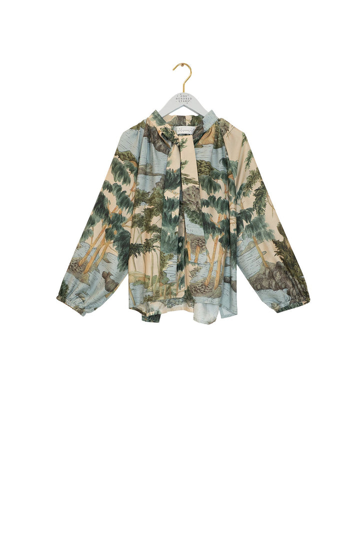 Rivers and Trees Natural PussyBow Blouse