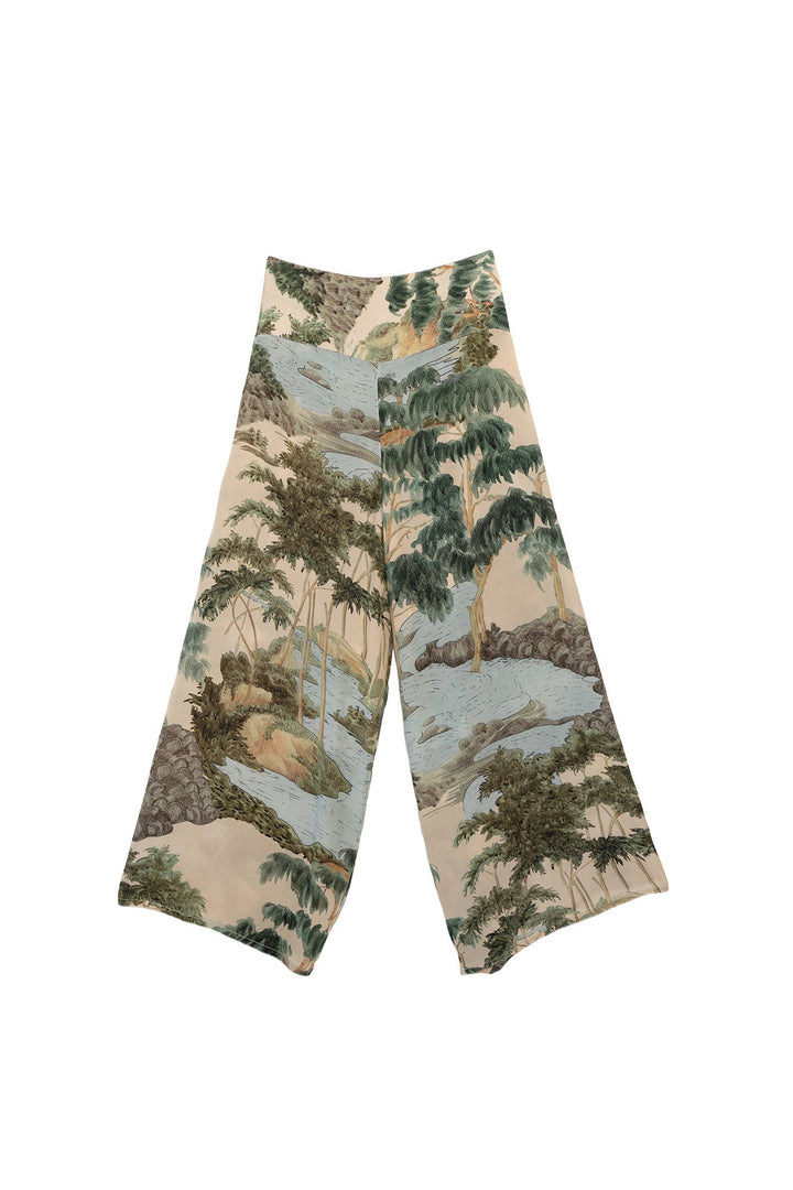 Rivers and Trees Natural Crepe Palazzo Pants