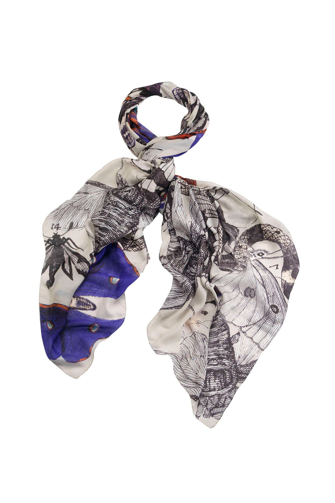 Butterflies Cobalt Scarf