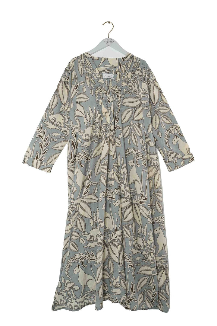 Sphinx Grey Pinch Pleat Dress