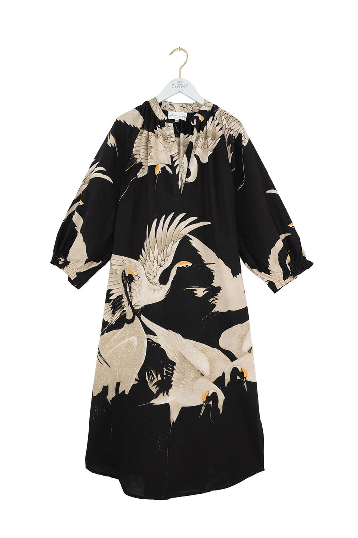 Stork Black Raglan Dress - One Hundred Stars