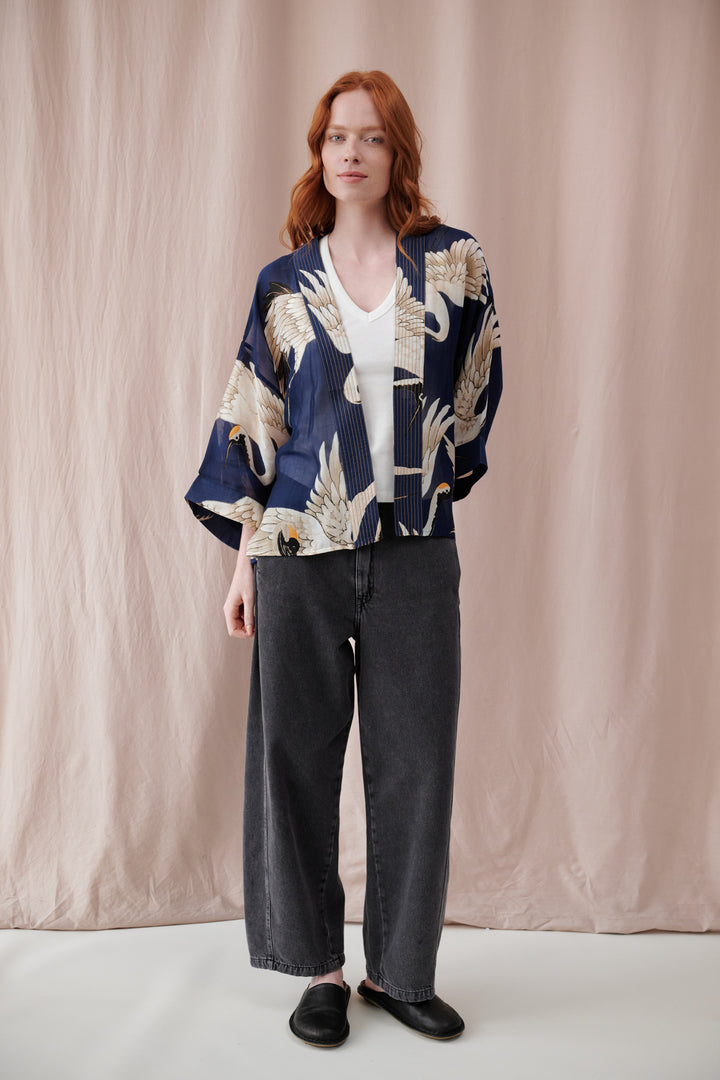 Stork Navy Kimono