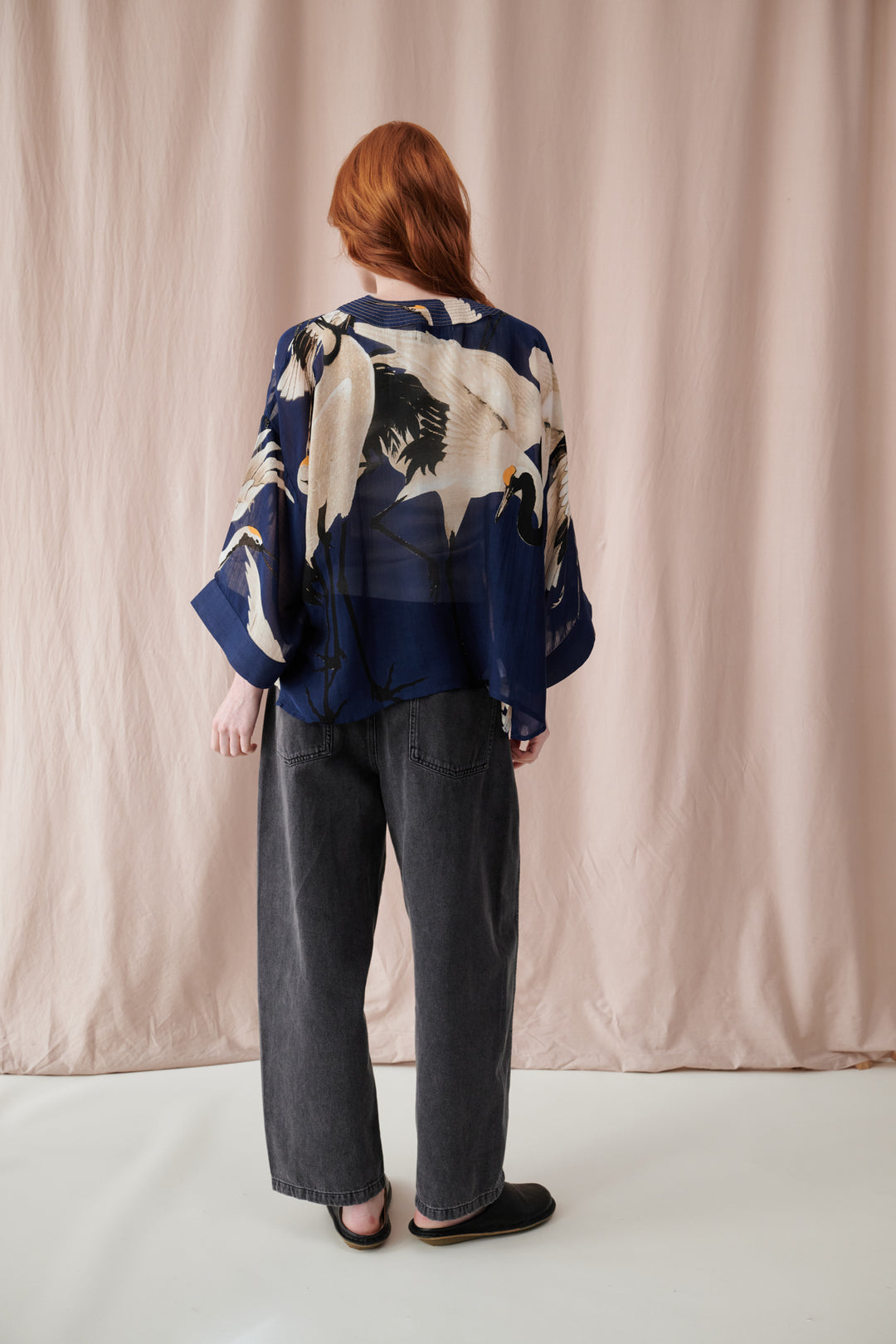 Stork Navy Kimono
