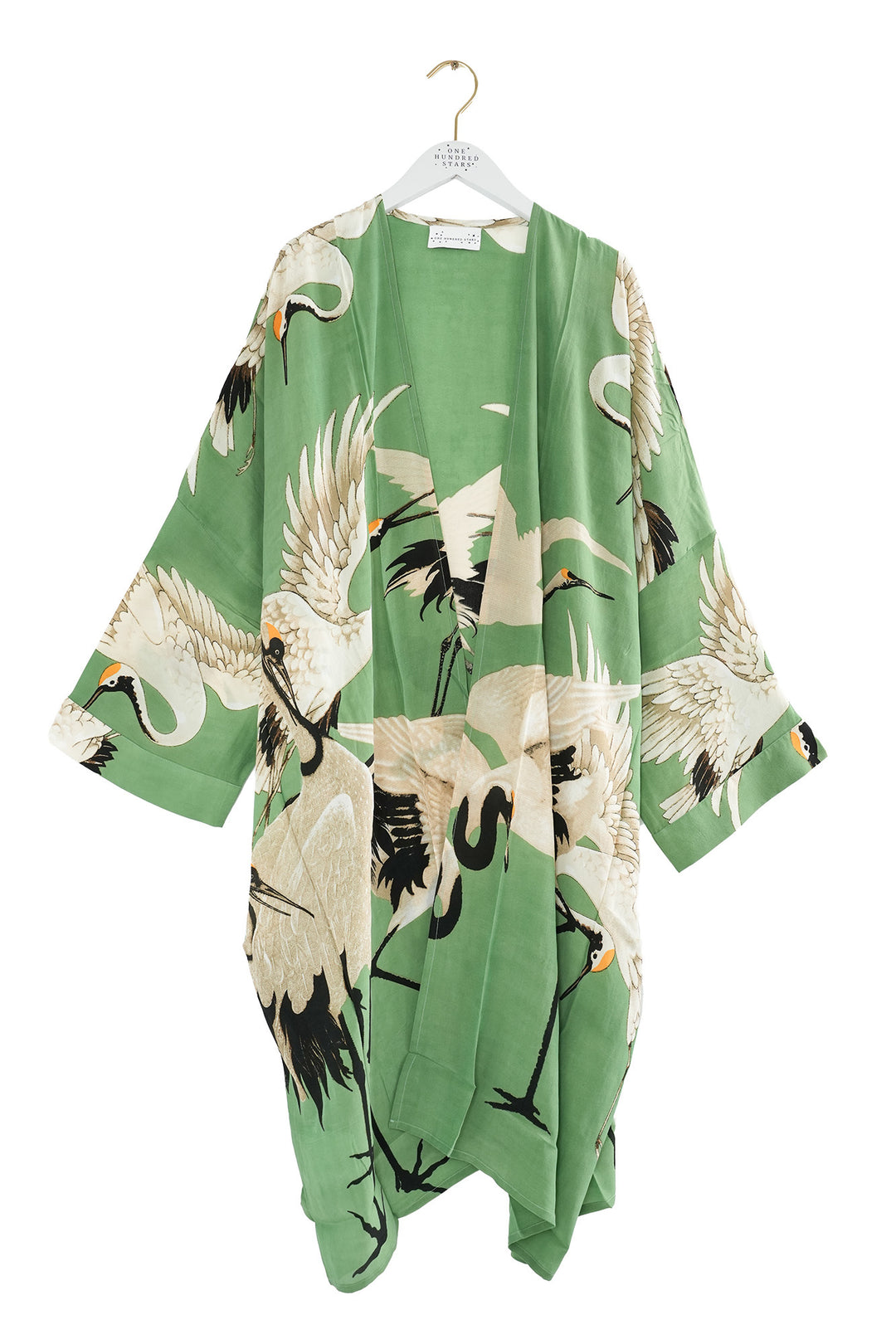 Stork Pea Green Grande Kimono