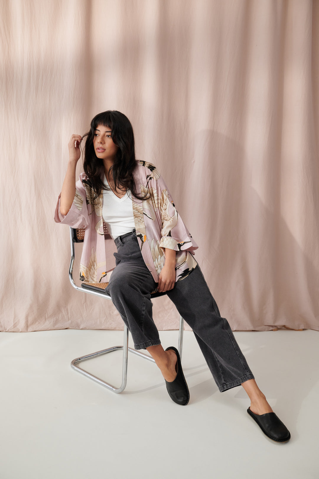 Stork Plaster Pink Kimono