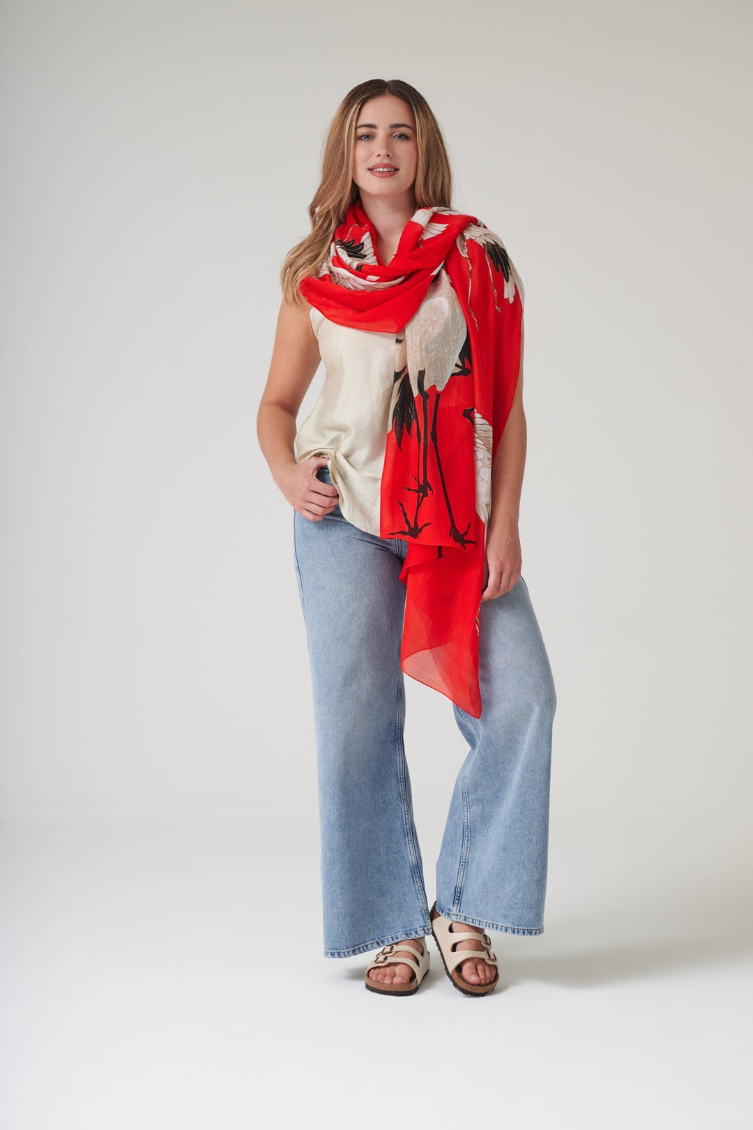 Stork Scarlet Scarf - One Hundred Stars