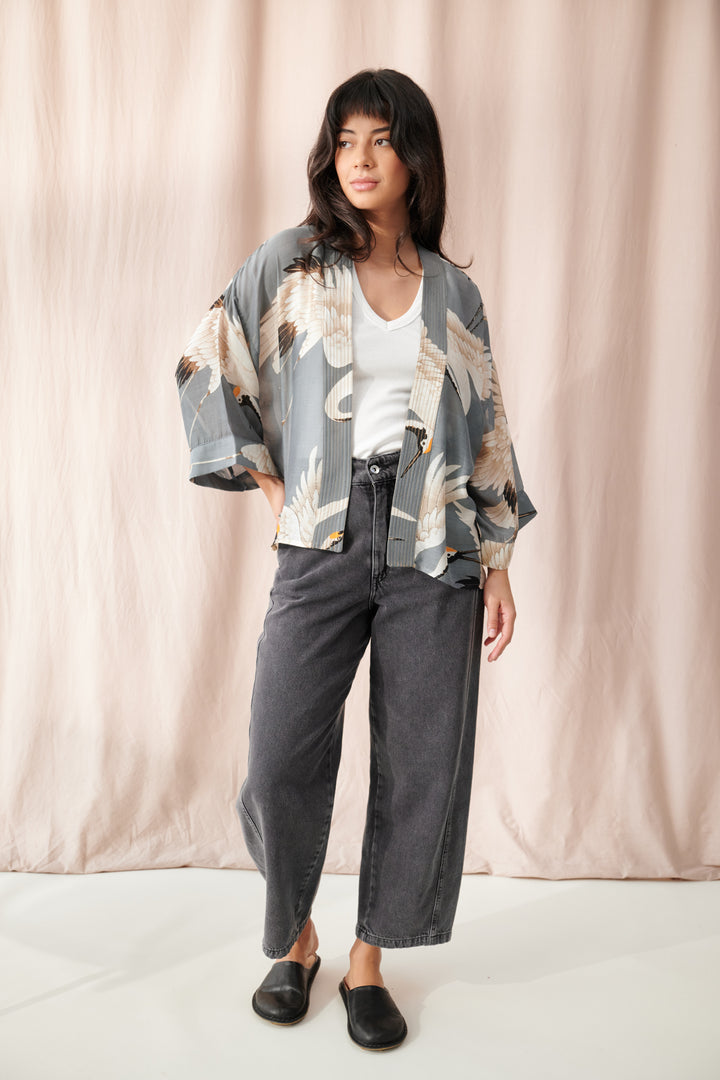 Stork Slate Kimono