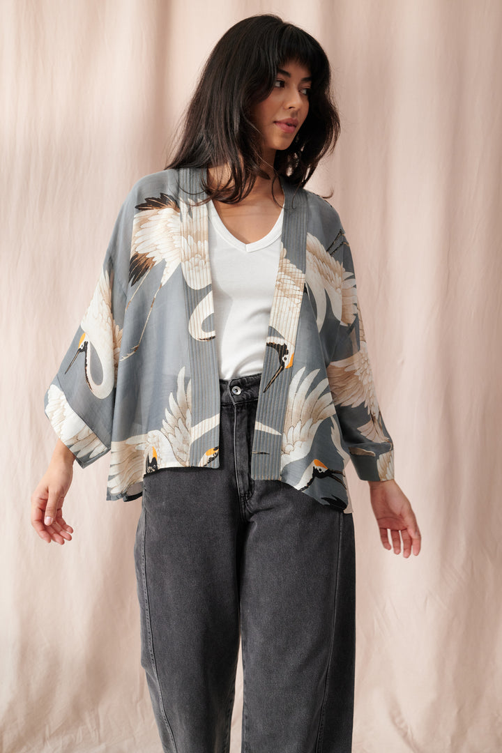 Stork Slate Kimono