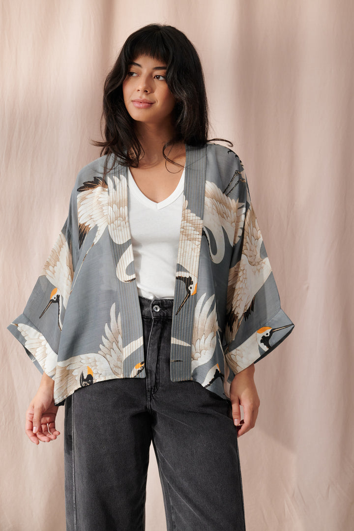 Stork Slate Kimono