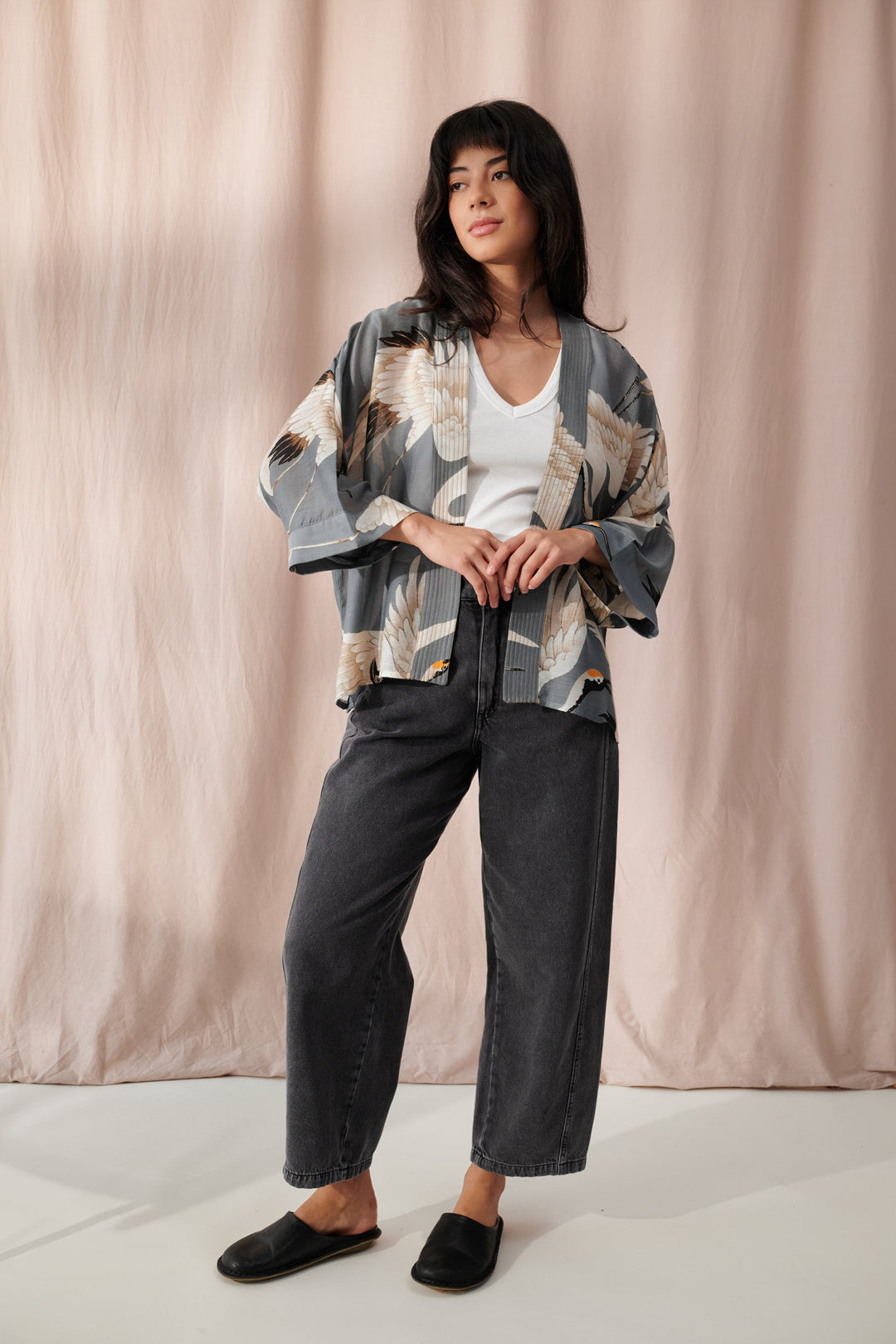 Stork Slate Kimono