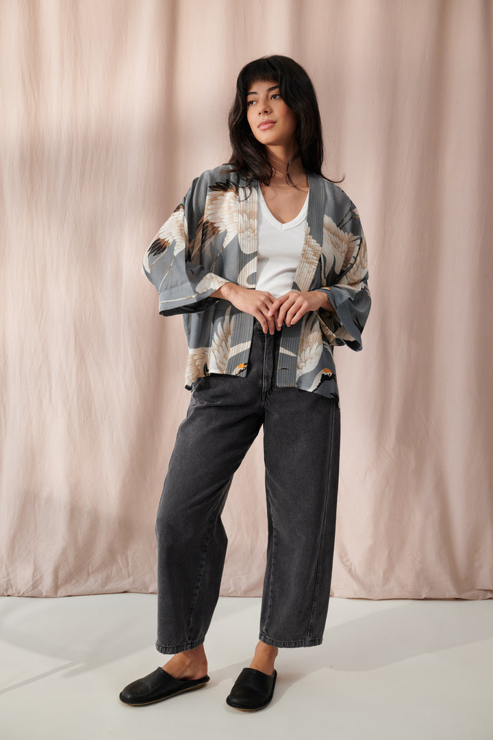 Stork Slate Kimono