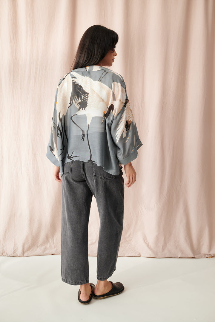 Stork Slate Kimono