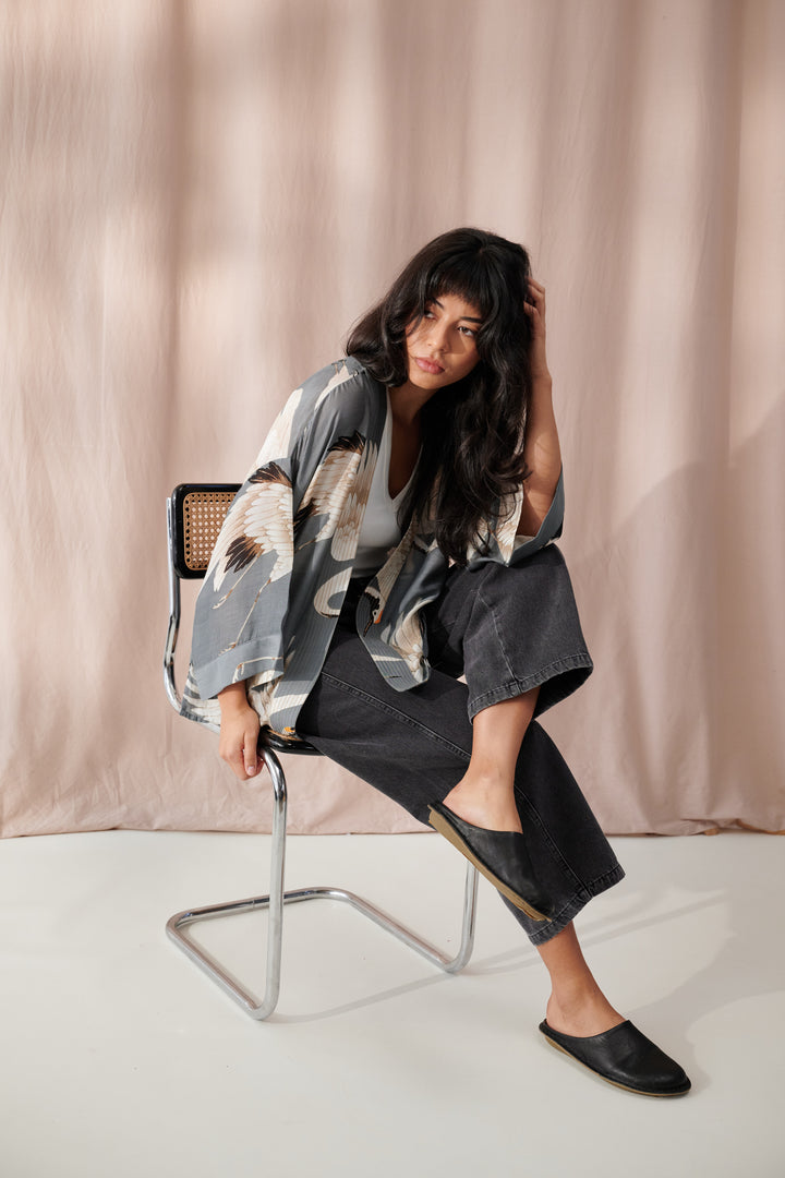 Stork Slate Kimono