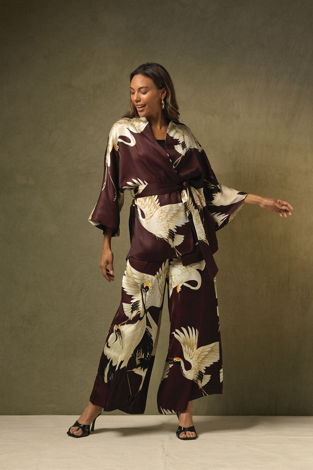 Stork Burgundy Palazzo Pant - One Hundred Stars