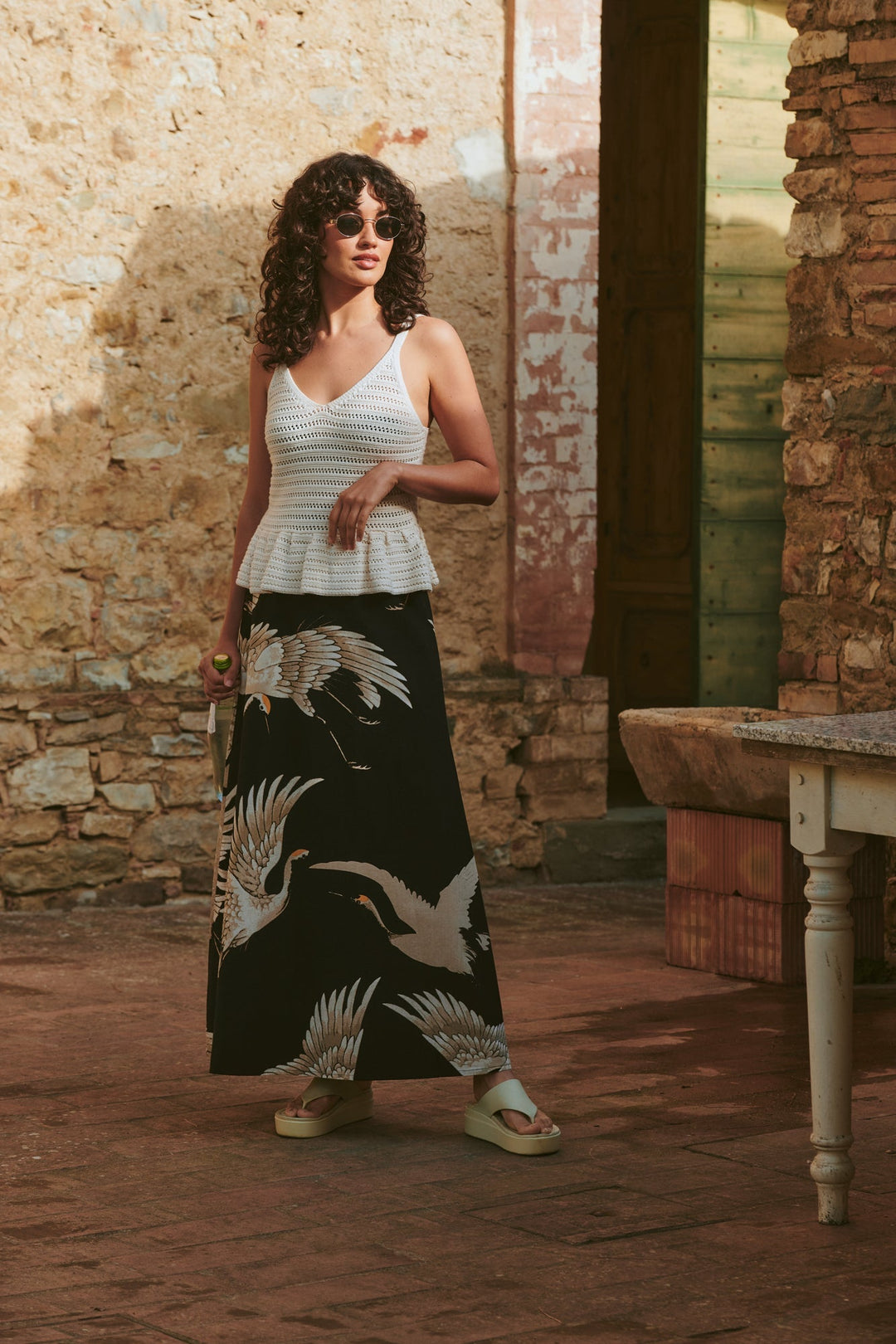 Stork Black A - line Maxi Skirt - One Hundred Stars